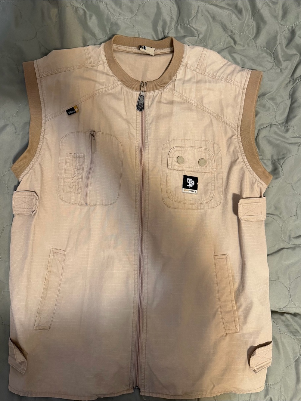 Vintage State Property Standard Issue Vest Tan Cotton Ripstop Y2K Hip Hop SZ M